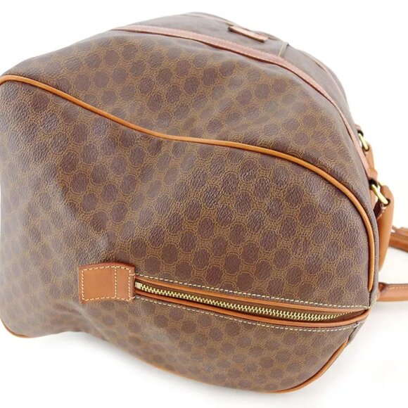 CELINE Boston bag macadam beige PVC ?~ leather Authentic USED - Picture 4 of 9